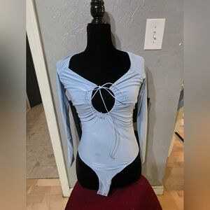 Light Blue Off-Shoulder Bodysuit